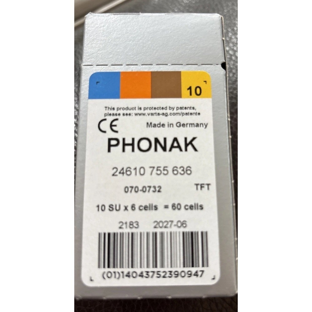 60 Battery  PHONAK Hearing Aid Battery   (ZINC AIR BATTERIES)